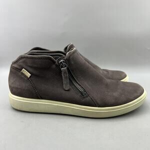 ECCO Soft 7 Low Cut Zip Booties Women Size 8 Brown Leather Comfort Casual Shoes
